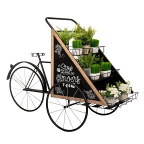 Iliadis Μαύρο Μεταλλικό Διακοσμητικό Ποδήλατο με Stand για Λουλούδια 165x68x168cm 85058